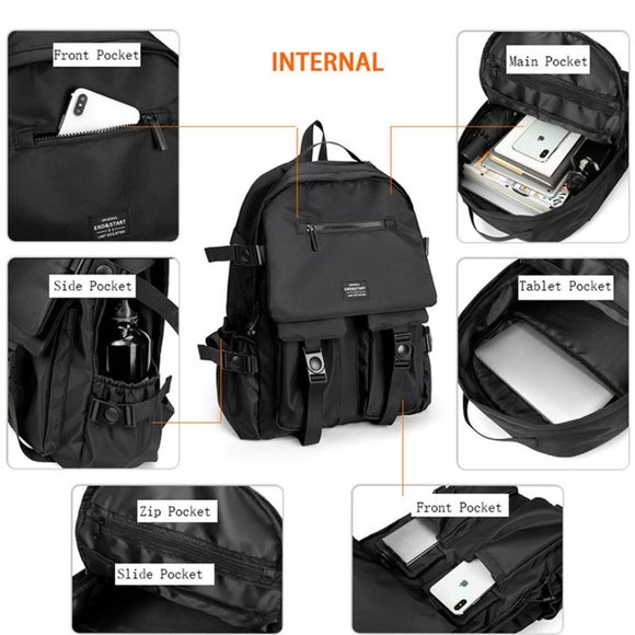 Men's Waterproof Oxford Backpack Shoulder Bag Travel School Laptop Bags … - Picture 8 of 8